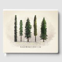 Vintage Green Forest Trees Rustic Woodsy Wedding
