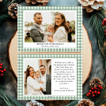 Vintage Green Gingham Plaid Photo Christmas Holiday Card<br><div class="desc">Send warm wishes this holiday season with the Vintage Green Gingham Plaid Photo Merriest Christmas Holiday Card. Featuring a charming green gingham plaid pattern paired with your favourite family photo, this card blends timeless elegance with festive cheer. Perfect for spreading holiday joy to friends and family, it captures the cosy...</div>