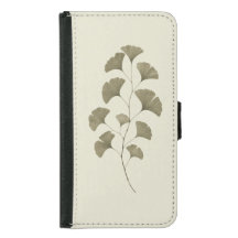 Vintage Green Ginkgo Leaves
