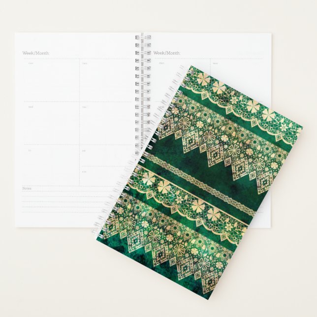 Vintage green lace planner (Display)