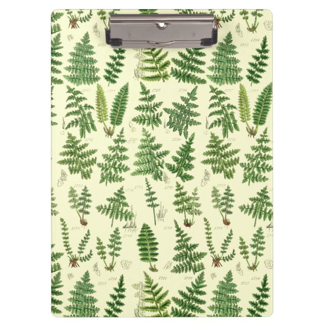 Vintage Green Leafy Plants Clipboard (Front)