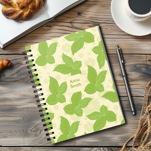 Vintage Green Leaves with Daisies Floral Pattern  Planner