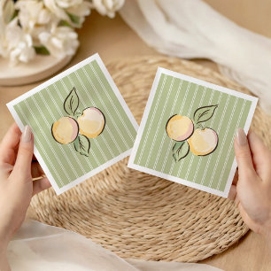 Vintage Green Lemon Citrus Baby Shower Napkin