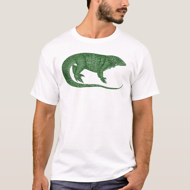 Vintage Green Lizard Basic T-Shirt (Front)