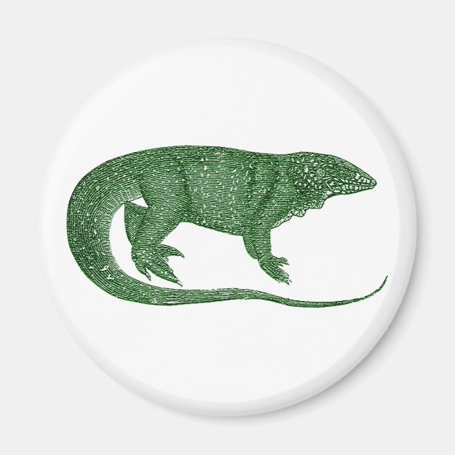 Vintage Green Lizard Magnet (Front)