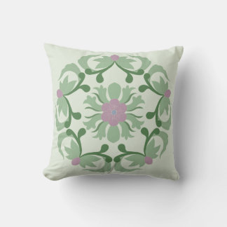 vintage green lotus pattern cushion