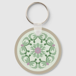 vintage green lotus pattern key ring