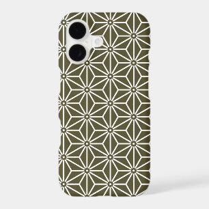 Vintage Green Matsuba Asanoha Japan Pattern Case-M