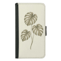 Vintage Green Monstera Leaves