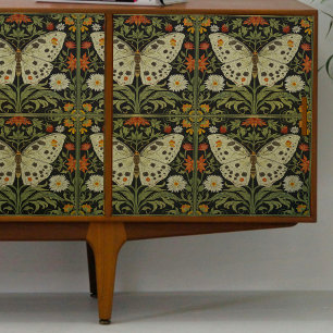 Vintage Green Moths Decoupage Tissue Paper