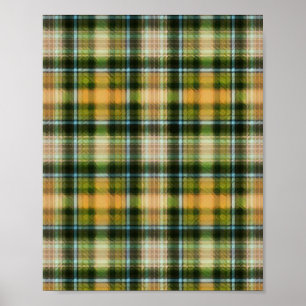 Vintage Green orange St Patrick plaid pattern Poster