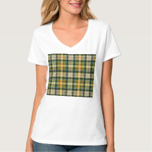 Vintage Green orange St Patrick plaid pattern  T-Shirt