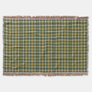Vintage Green orange St Patrick plaid pattern  Throw Blanket