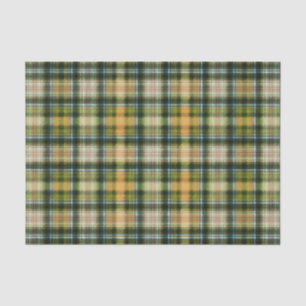 Vintage Green orange St Patrick plaid pattern  Tissue Paper