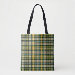 Vintage Green orange St Patrick plaid pattern   Tote Bag