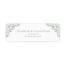 Vintage Green Ornate Frame Bordered Address Label
