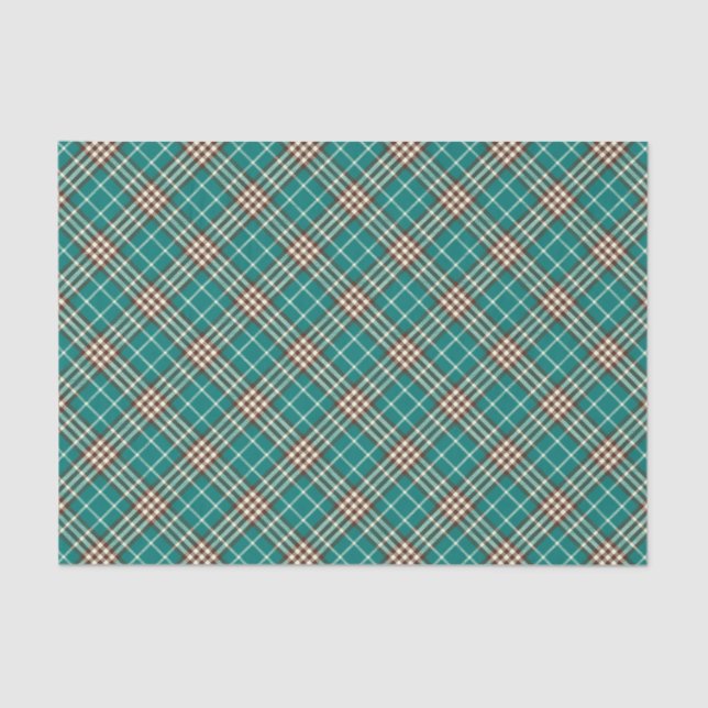 Vintage Green Plaid Tissue Paper (Front)