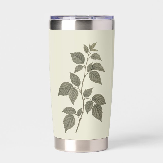 Vintage Green Raspberry Branch Insulated Tumbler (Front)