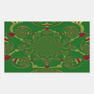 Vintage Green Rectangular Sticker