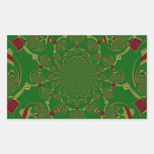 Vintage Green Rectangular Sticker