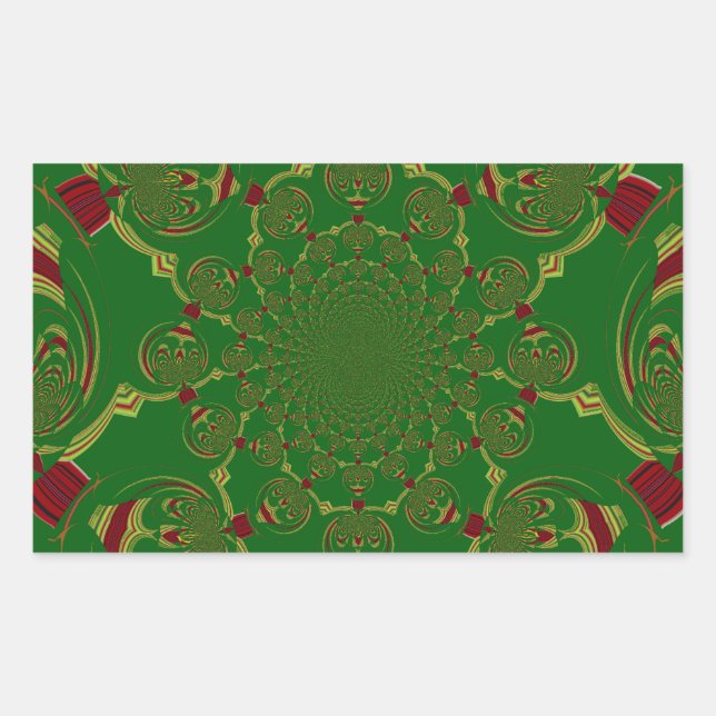 Vintage Green Rectangular Sticker (Front)