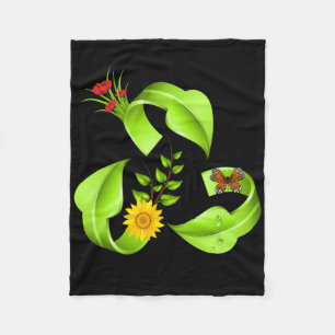 Vintage Green Recycle Symbol Novelty Earth Day Rec Fleece Blanket