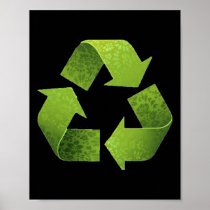 Vintage Green Recycle Symbol Novelty Earth Day Rec Poster