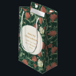 Vintage Green Red Floral Custom Merry Christmas Small Gift Bag<br><div class="desc">Vintage Green Red Floral Muted Custom Merry Christmas From Gift Bag</div>