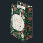 Vintage Green Red Floral Custom Merry Christmas Small Gift Bag<br><div class="desc">Vintage Green Red Floral Muted Custom Merry Christmas From Gift Bag</div>