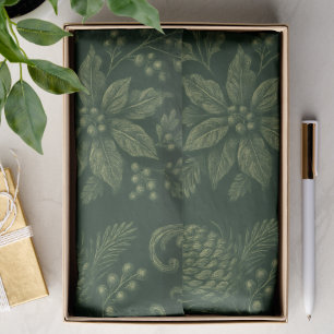 Vintage Green Rustic Deer Tissue Paper