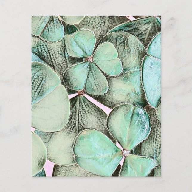 Vintage Green shamrocks clovers Paper Sheet (Front)