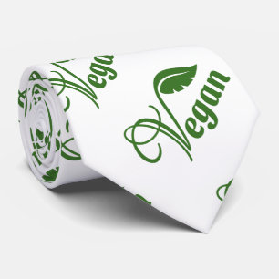 Vintage Green Vegan Logo Leaf Tie