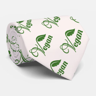 Vintage Green Vegan Logo Leaf Tie