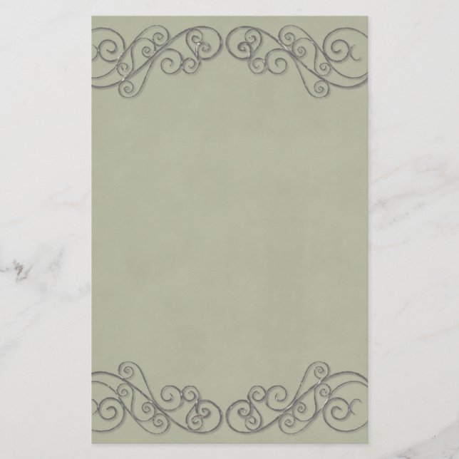 Vintage Green Wedding Stationery (Front)