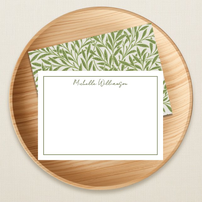 Vintage Green Willow Leaves Card (Creator Uploaded)
