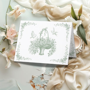 Vintage Greenery Elegant  Thank You Card