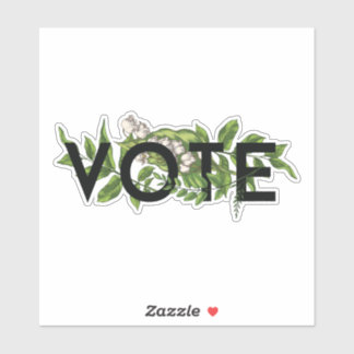 Vintage Greenery Floral Elegant Feminine Go Vote