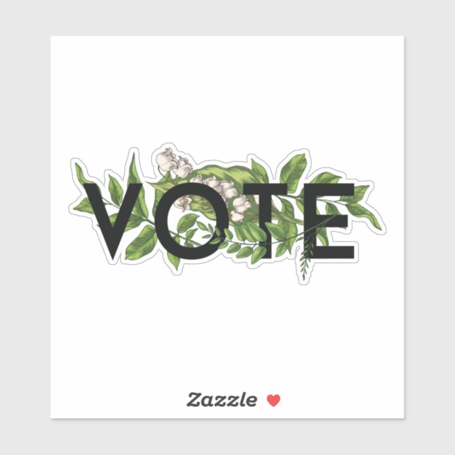 Vintage Greenery Floral Elegant Feminine Go Vote (Sheet)