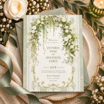 Vintage Greenery Floral Elegant Sage Green Wedding