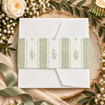 Vintage Greenery Floral Elegant Sage Green Wedding