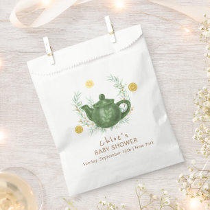 Vintage Greenery Orange Par-Tea Baby Shower  Favour Bags