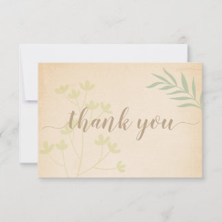 Vintage Greenery Thank You Card