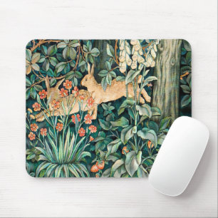 Vintage "Greenery" - Tree Flower & Rabbit Mouse Pad