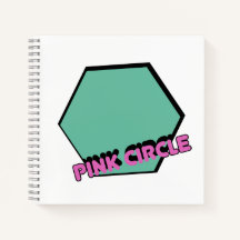 Vintage Greenish Hexagon with Pink Circle Text