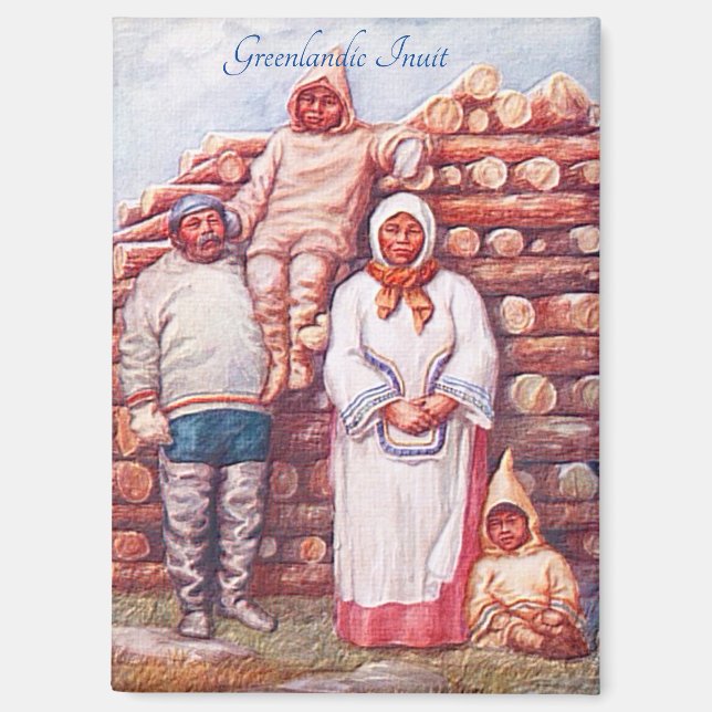 " Vintage Greenlandic Inuit" Magnet (Front)