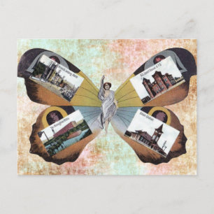 Vintage Greenville South Carolina Fairy Lady art Postcard