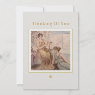 Vintage Greeting Card Classical Art Thinking