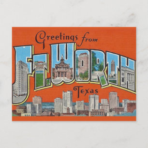 Vintage Greeting  Fort Worth TX  Postcard