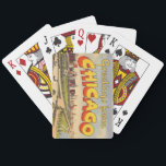 Vintage Greeting from Chicago Playing Cards<br><div class="desc">Very nice vintage postcard of Chicago repurposed on a deck of playing cards.</div>