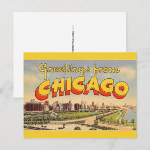Vintage Greeting from Chicago  Postcard